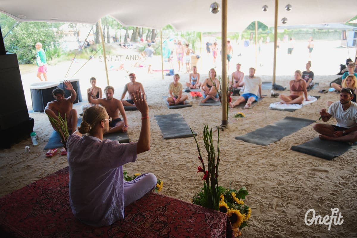 Breathwork session at Awakenings festival